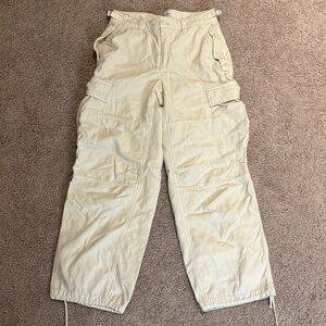 TNA Cream Wide Leg Cargo Pants